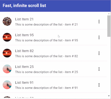 Infinite scrolling list without loader