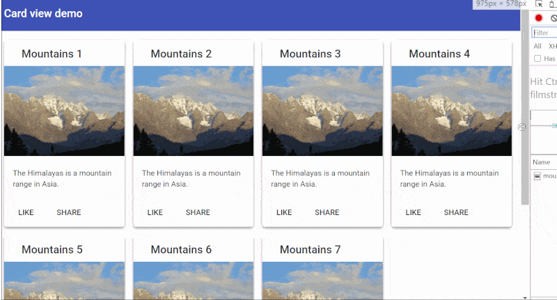 responsive card grid