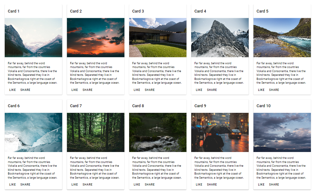 Good looking card grid