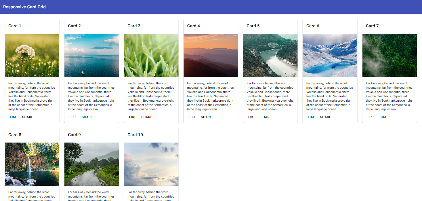 Six column grid on large screens