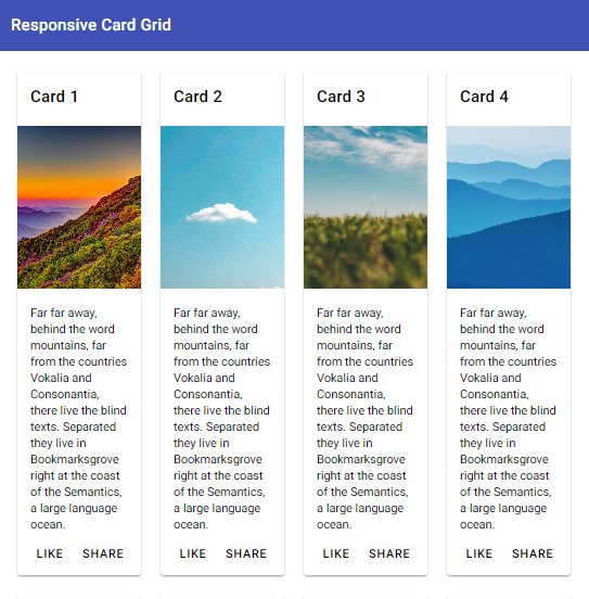 Squished card grid on small screens