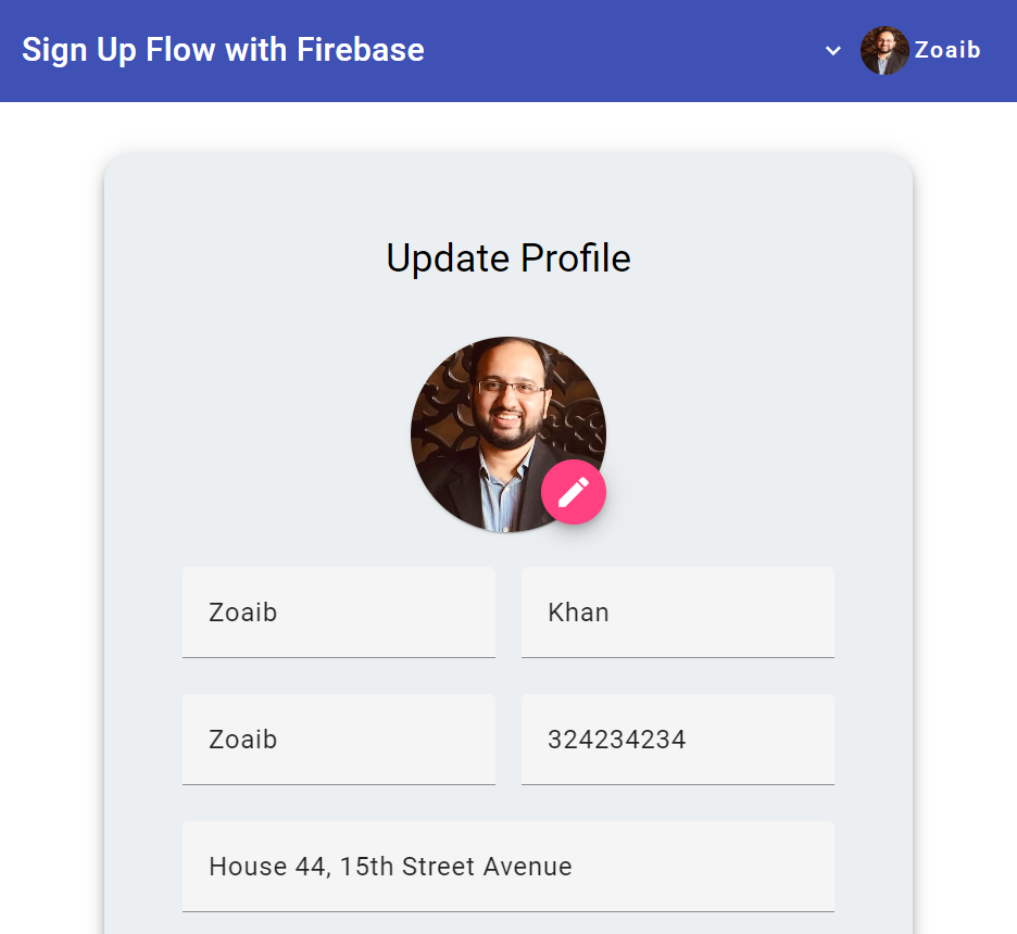 Profile page