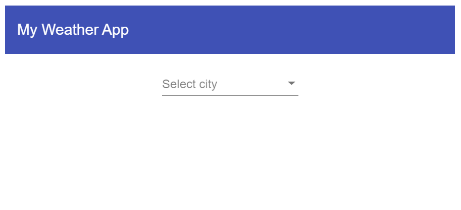 The city dropdown control